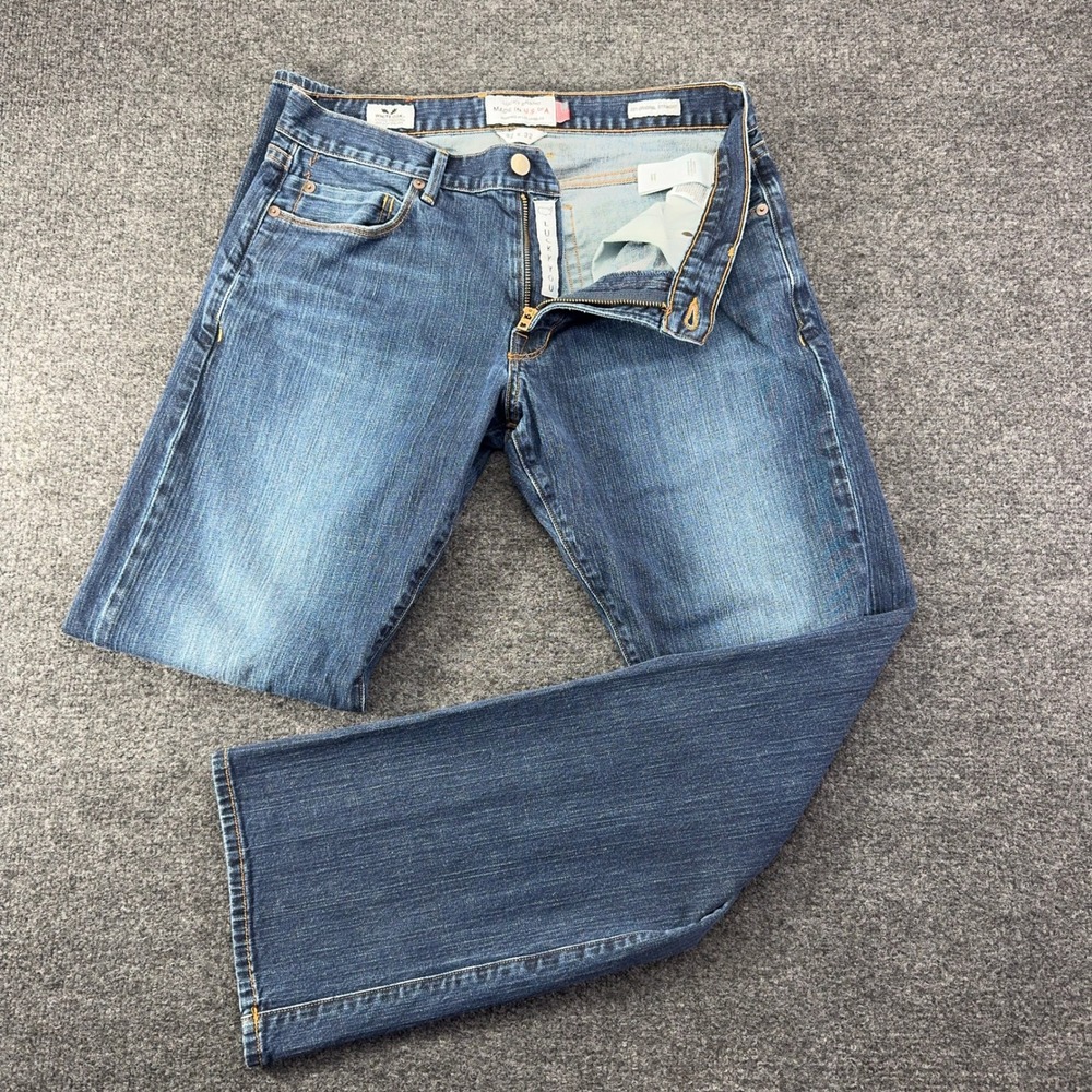 Lucky Brand Original Straight White Oak Cone Denim Jeans Mens 32x32 Blue USA